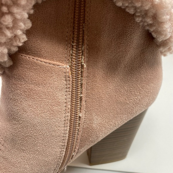 Lilliana Womens 9 Sherpa Boots Faux Fur Slouchy Y2K Festival Coquette Cowboy - Picture 5 of 12